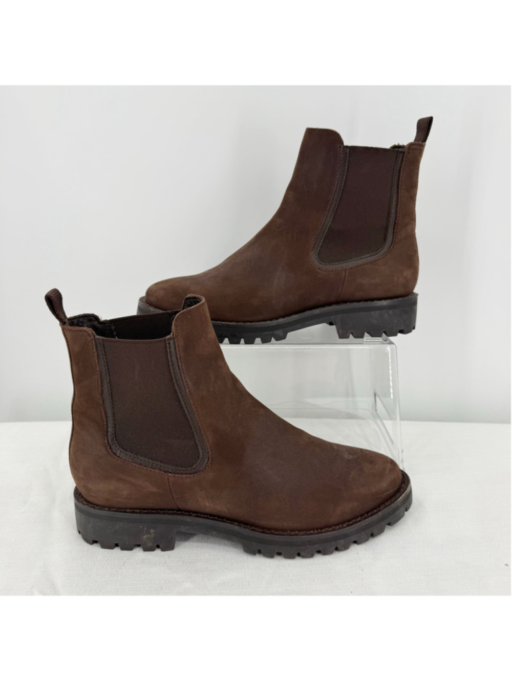 Brown Chelsea Boots Thursday Boot Co Legend Lug Sole Genuine Nubuck Leather 8.5